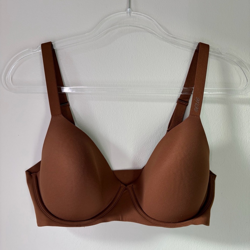 Aerie Smoothez 34DD Brown Full Coverage Bra